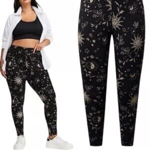 Torrid Black Cream Celestial Print Leggings